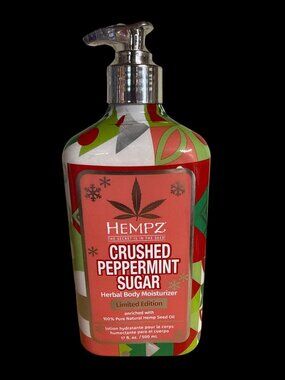 Hempz Crushed Peppermint Sugar Herbal Body Moisturizer Hydrating Holiday Lotion